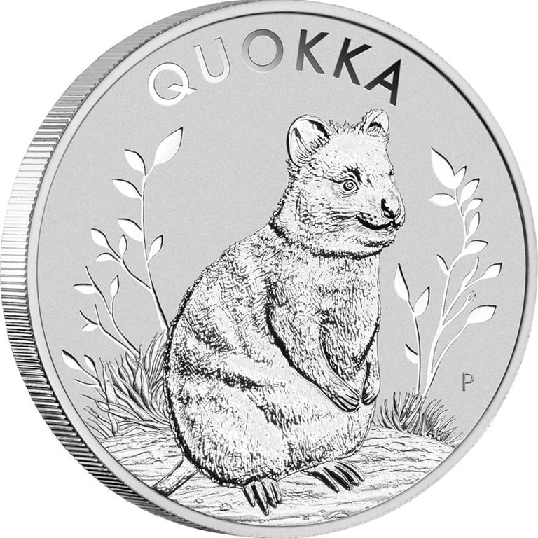 Side view of the Silver Quokka 1 oz - 2023