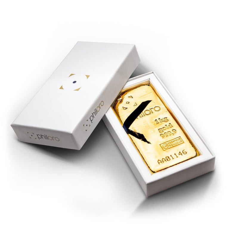 philoro Gold bar 1000 g in the philoro BarBox