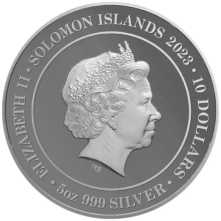 Back of the Silver Year of the Rabbit - 5 oz Black Proof - Partially Gold-Plated 2023