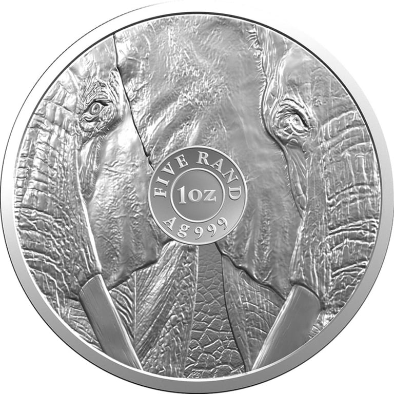 Back of the Silver Elephant 1 oz - Big Five Series I - 2019