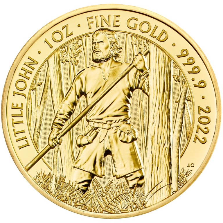 Front of the Gold Little John 1 oz - Myths and Legends 2022