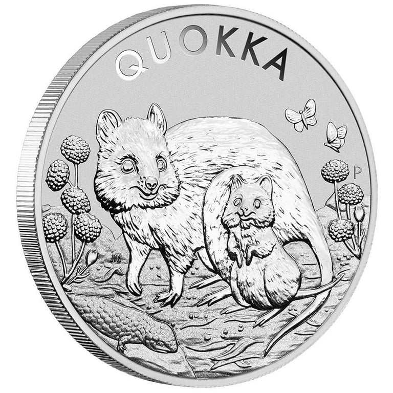 Side view of the Silver Quokka 1 oz – 2021