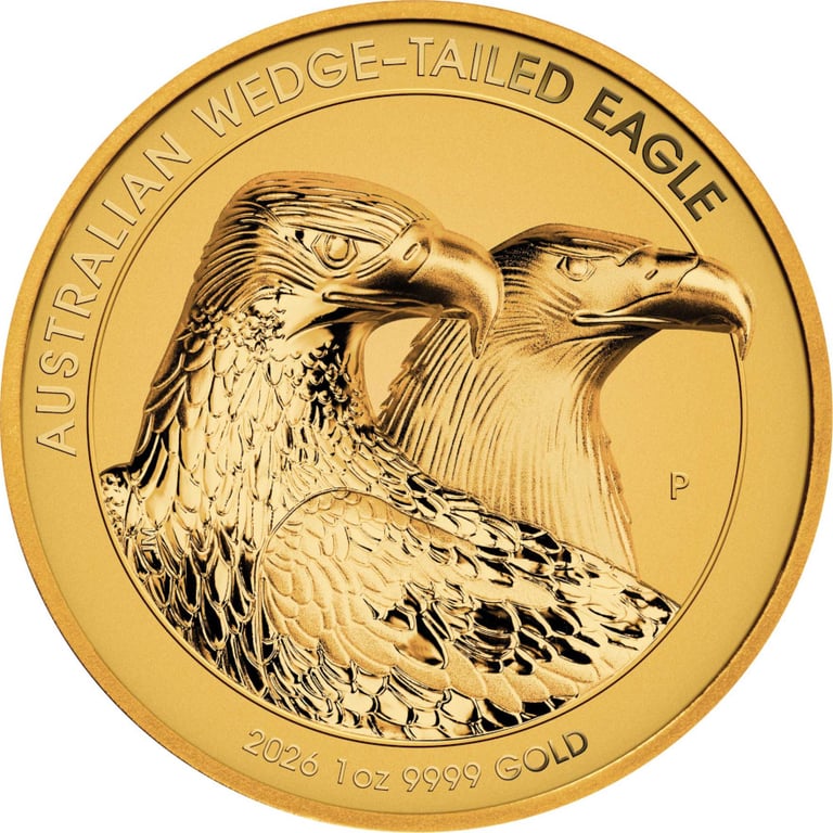Front of Gold Wedge Tailed Eagle 1 oz RP - Ultra High Relief 2026