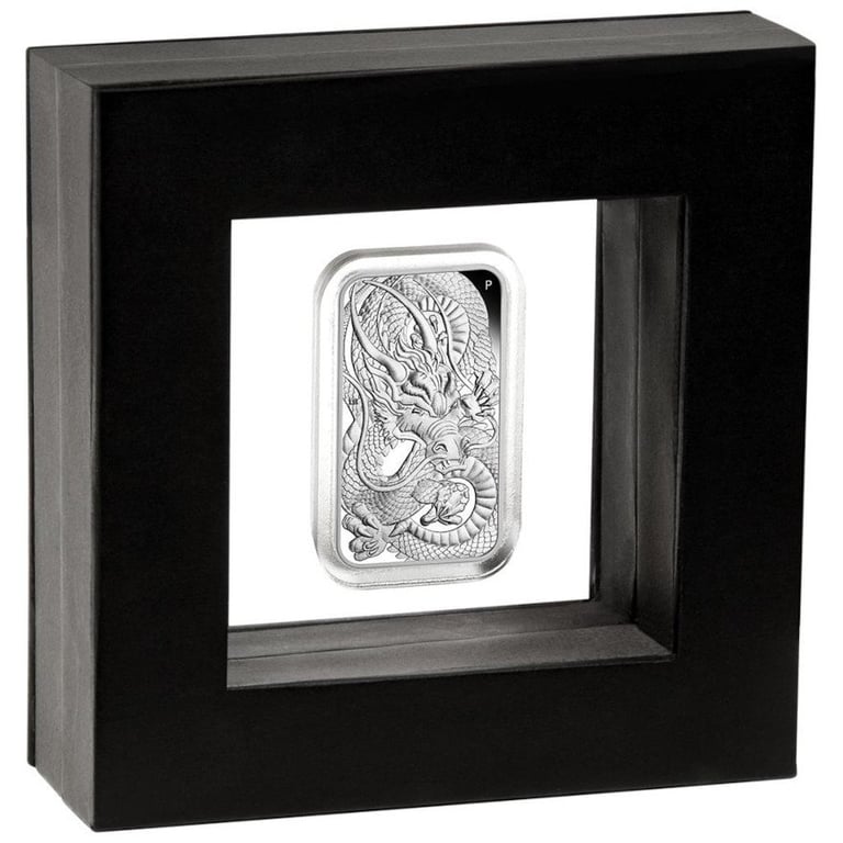 Silver Dragon Rectangle 1 oz PF - 2021 in the original case