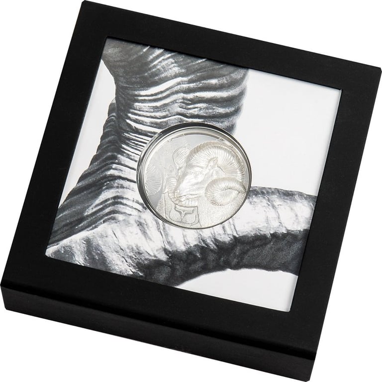 Silver Magnificent Argali 1 oz PF - High Relief - 2022 in the original coin case