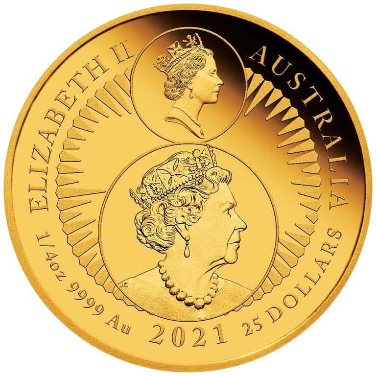 Back of the Gold Kangaroo - 1/4 oz - 35th Anniversary - PF - 2021