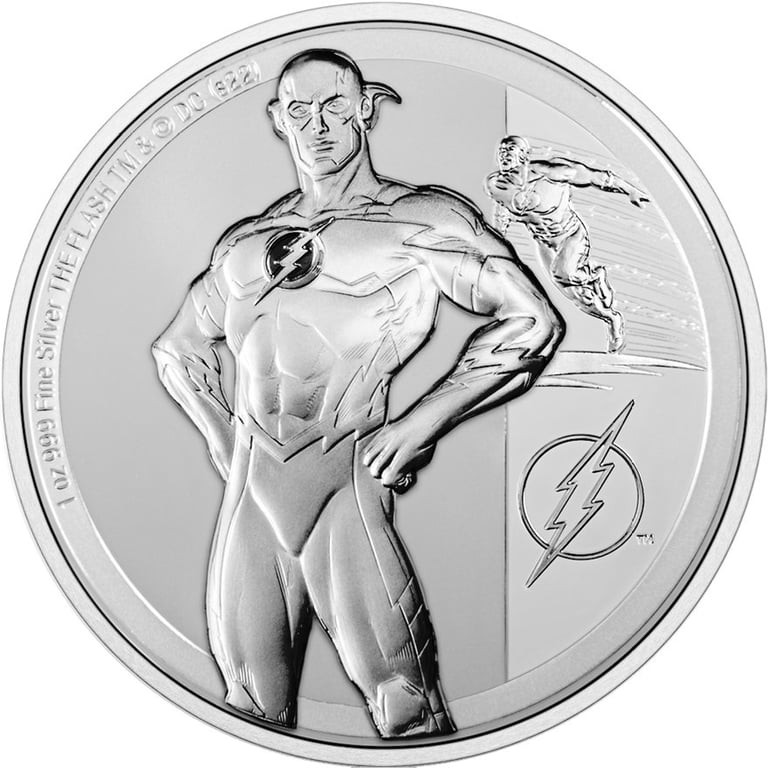 Front of the Silver Flash - Classic Superheroes 1 oz PF