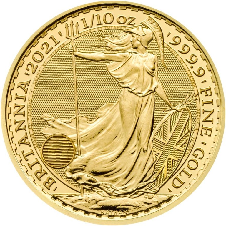 Front of the Gold Britannia 1/10 oz