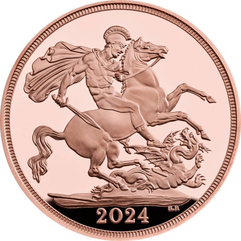 Front of the Gold Sovereign PF - 2024