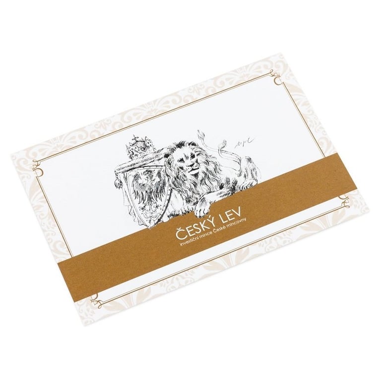 Original coin case of the Gold Czech Lion 5 oz - 2020
