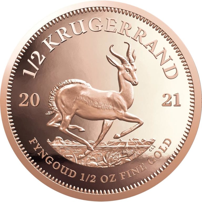 Front of the Gold Krugerrand 1/2 oz PF - 2021