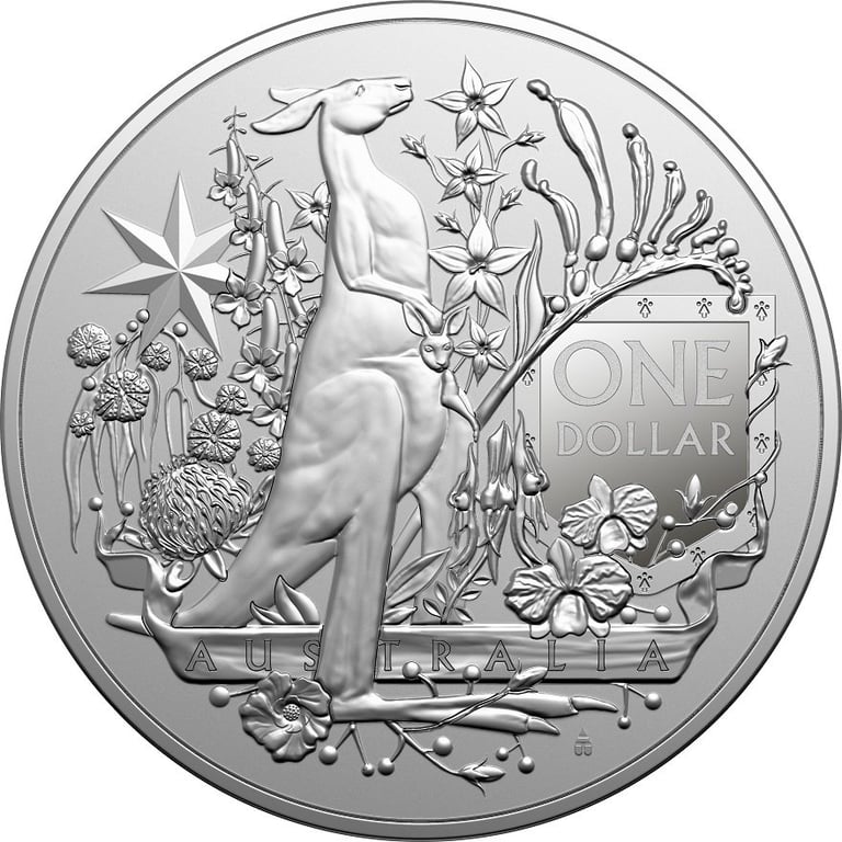 Front of the Silver Australia's Coat of Arms 1 oz