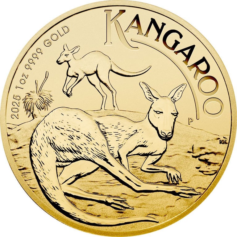 Front of the Gold Kangaroo 1 oz - 2025