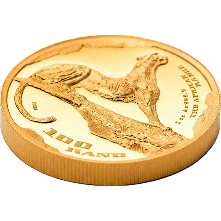 Side view of Gold Cheetah 1 oz Proof - The African Range - High Relief 2026