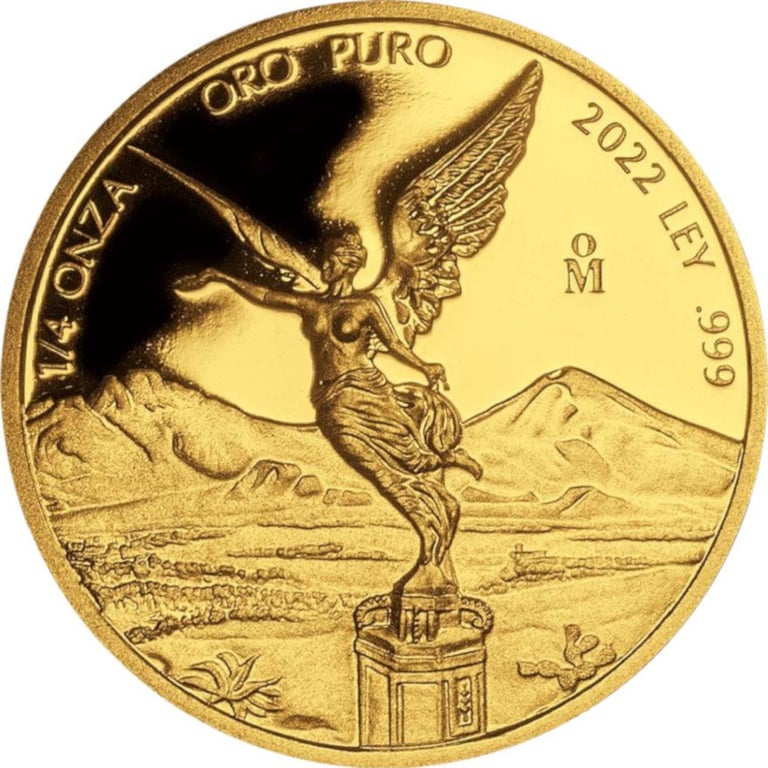 Front of the Gold Mexico Libertad 1/4 oz PF - 2022