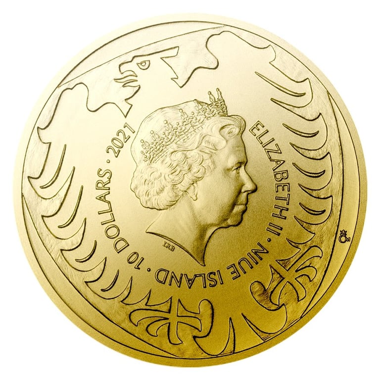 Back of the Gold Czech Lion 1/4 oz - 2021