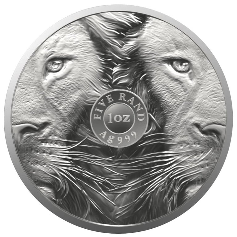 Back of the Silver Lion 1 oz - Big Five Series II - 2022