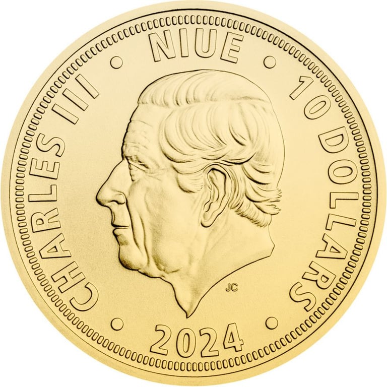 Back of the Gold Czech Lion 1/4 oz - 2024