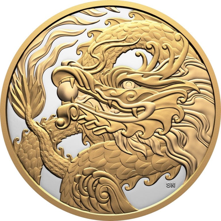 Front of Silver Triumphant Dragon 5 oz 2026