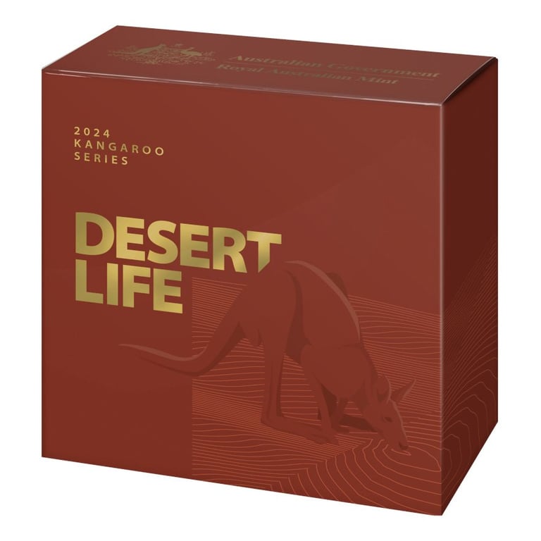 Original coin case of the Gold Kangaroo - Desert Life 1/10 oz PF - RAM 2024