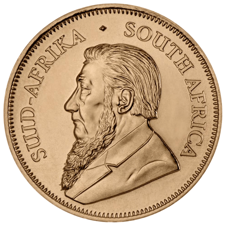 Front of the Gold Krugerrand 1/2 oz