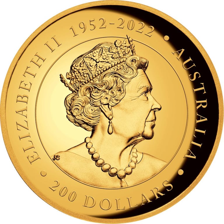 Back of the Gold Kookaburra 2 oz PF - High Relief 2023