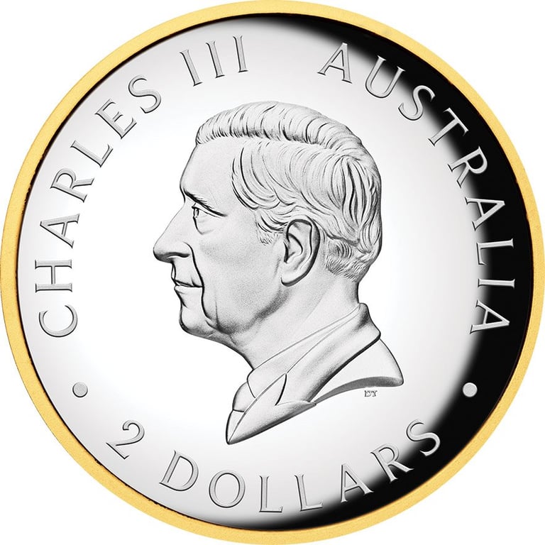 Back of the Silver Kookaburra 2 oz PF - High Relief 2024