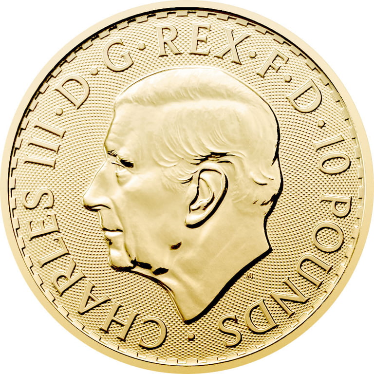 Back of Gold Britannia 1/10 oz - 2027