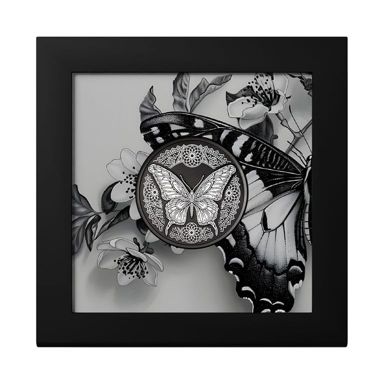Silver Butterfly 1 oz PF - Obsidian Black 2025 in the original coin case