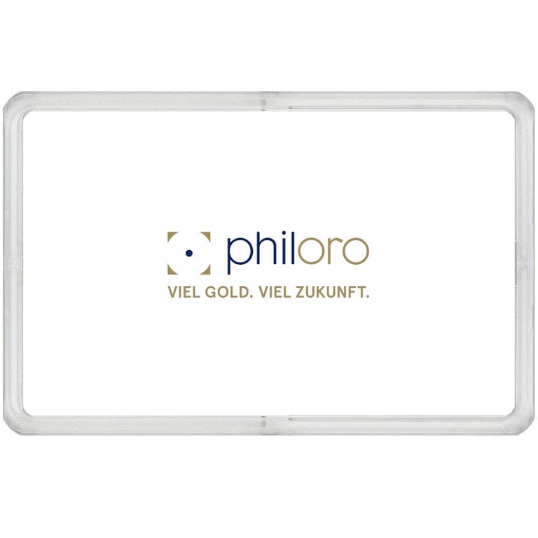 Back of the Gold bar 0.5 g - philoro gift card ""A gift from the heart""