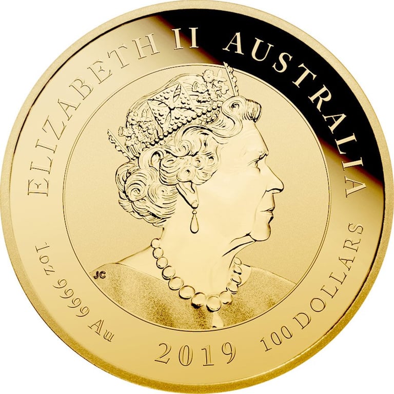 Back of the Gold 50th Anniversary of the Moon Landing 1 oz