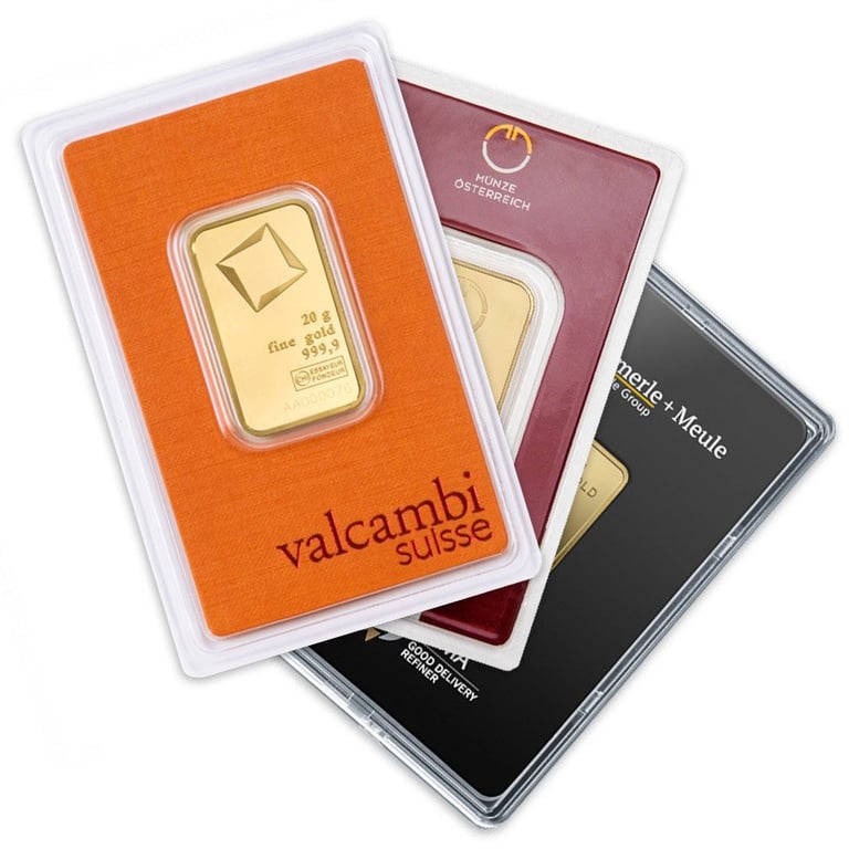 Gold bar 20 g various manufacturer