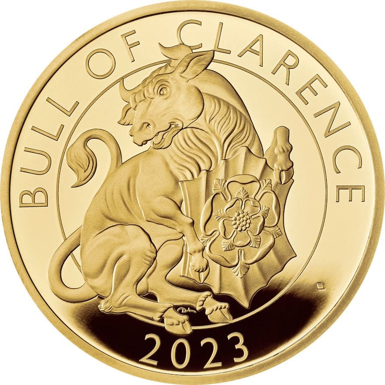 Front of the Gold Bull of Clarence 1/4 oz PP - Royal Tudor Beasts 2023