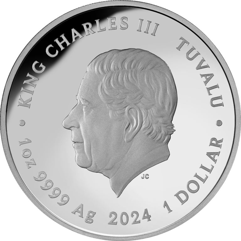 Side view of the Silver Electric Sky 1 oz - 2024