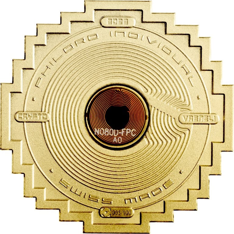 Back of the Gold Crypto Vreneli - 1 oz - 2023