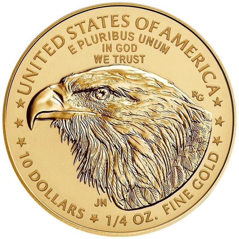 Front of the Gold American Eagle 1/4