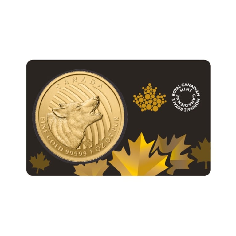 Gold Call of the Wild 1 oz - Wolf 2014 in the original coin case