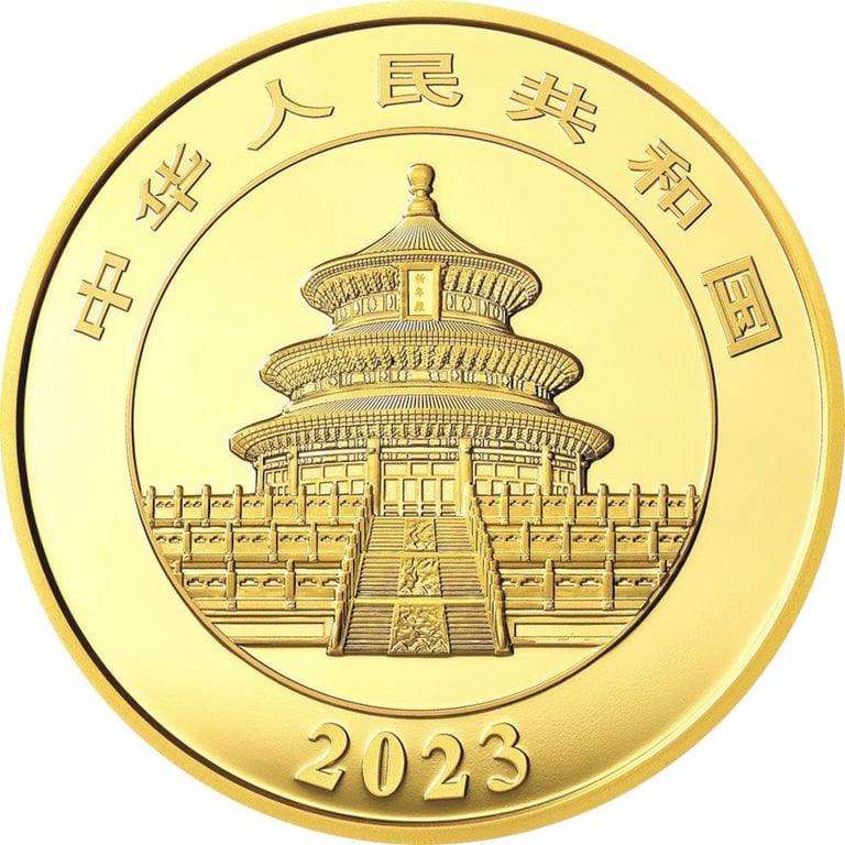Back of the Gold China Panda 150 g PF - Iridescent 2023