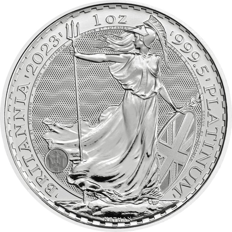 Front of the Platinum Britannia 1 oz - 2023