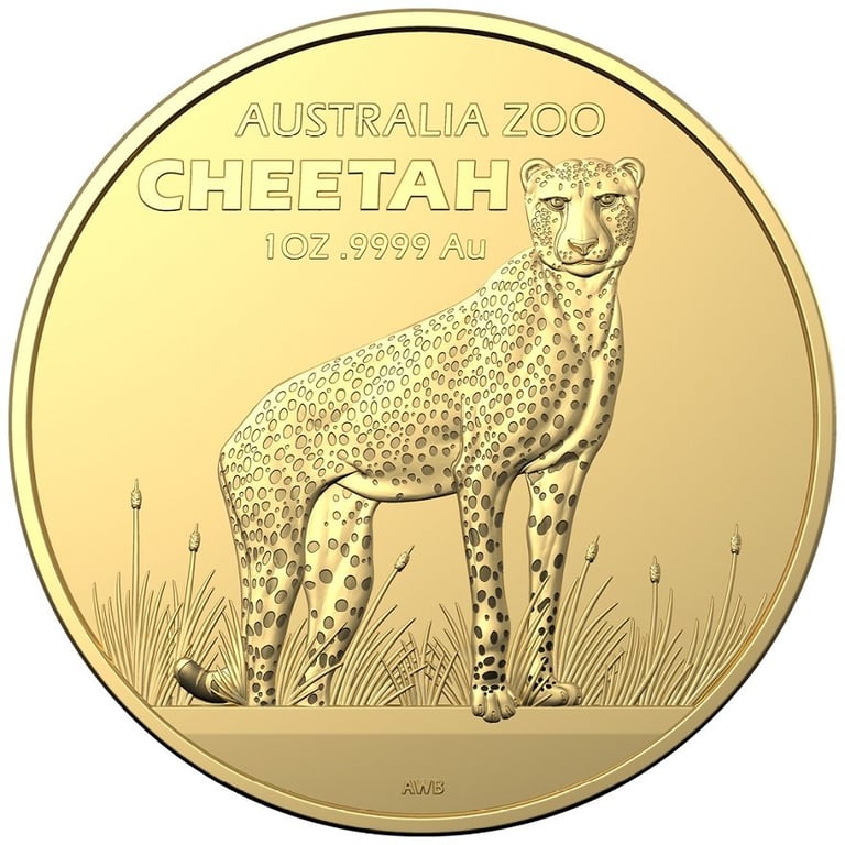 Front of the Gold Australia Zoo 1 oz - Cheetah - RAM 2021