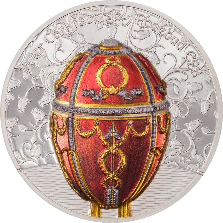 Front of the Silver 2 oz - Peter Carl Faberge - Rosebud Egg