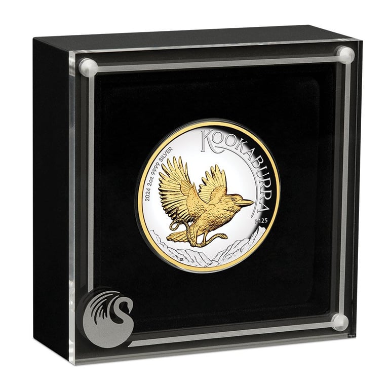 Silver Kookaburra 2 oz PF - High Relief 2024 in the original coin case