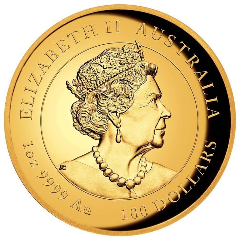 Back of the Gold Lunar III Tiger 1 oz PF - High Relief 2022