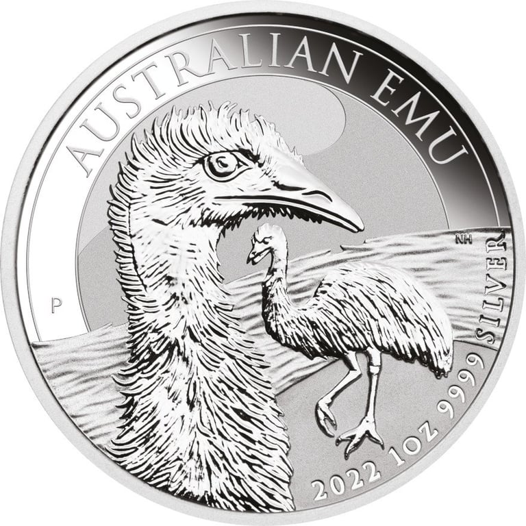 Front of the Silver Emu 1 oz - 2022