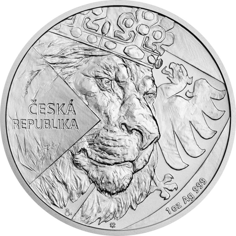 Front of the Silver Coin Set - 2 x 1 oz Czech Lion & Eagle - 2024
