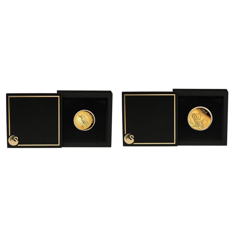 Coin case of Gold Coin Set – 1st Releases Proof – 1/2 oz Koala Proof & 1 oz Kookaburra High Relief