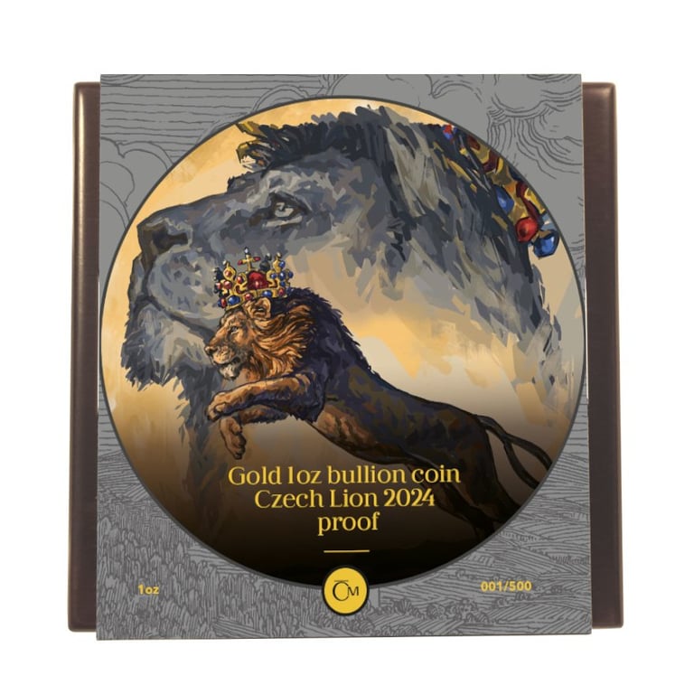 Original coin case of the Gold Czech Lion 1 oz - PF - 2024 (incl. case and COA)