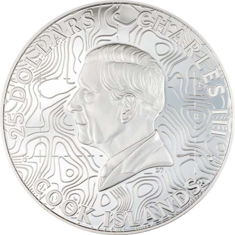 Back of the Silver Topography Hawaii 5 oz PF - Ultra High Relief 2024