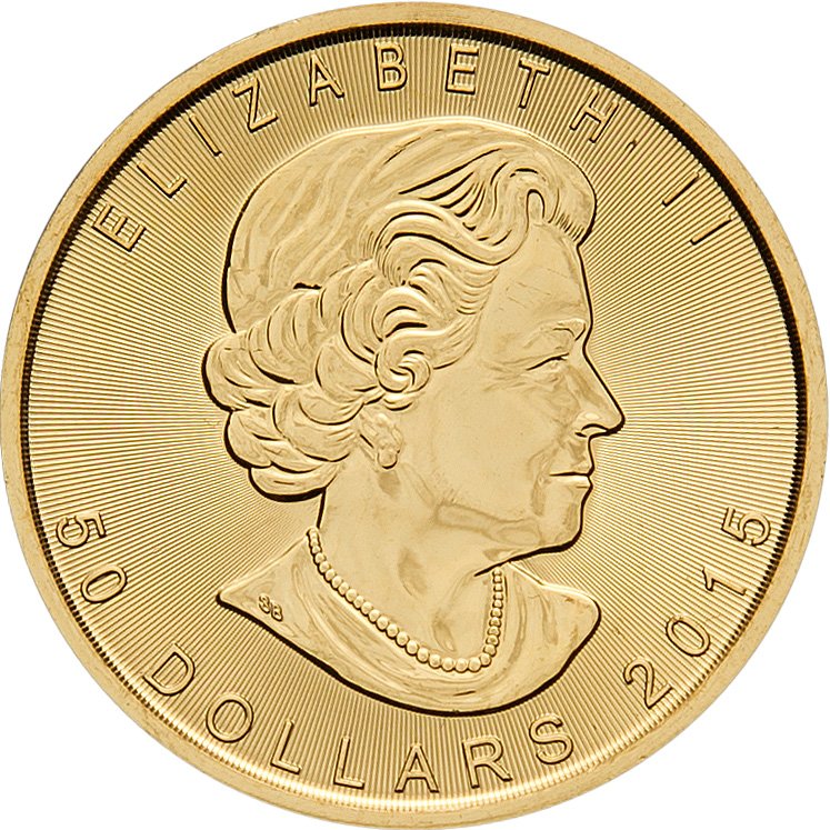 Back of the Gold Maple Leaf 1 oz