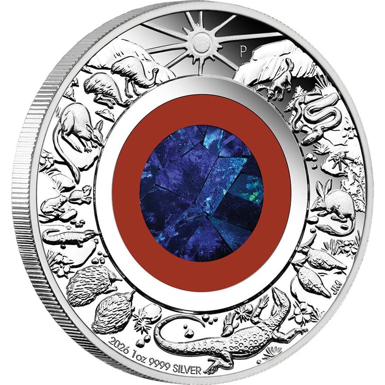Side view Silver Wonders of Australia 1 oz Proof 2026